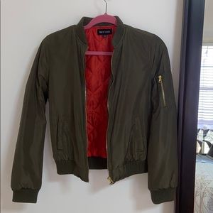 Olive green bomber jacket